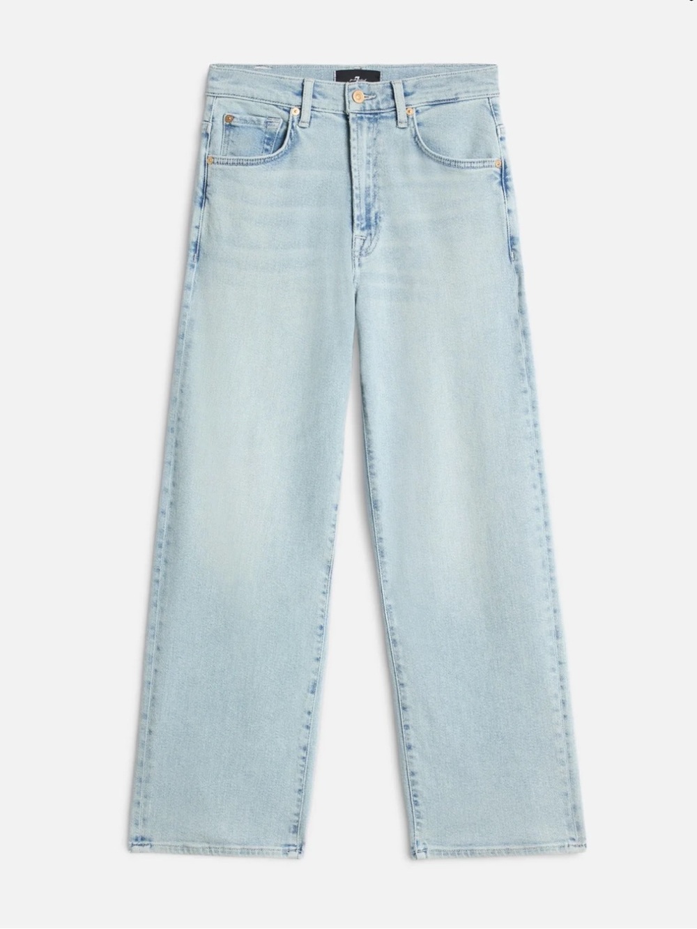 7 For All Mankind Stovepipe Straight Ankle Jeans in Luxe Vintage - Frozen